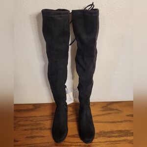A New Day Womens Sidney Knee High Faux Suede Boots.  Black.  Size 7